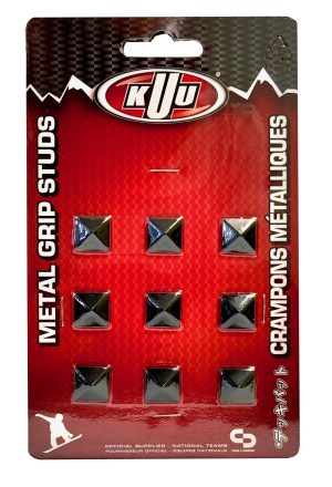 Metal Grip PYRAMID STUDS  BLACK  - 9 per Retail Pkg.  Size- 0.5"x.5"B x 0.3"H